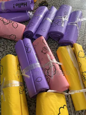 Hello Design Packaging Rubber Bags – Pink, Purple Yellow Courier Bag