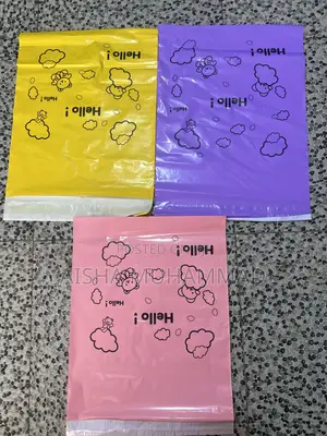 Hello Design Packaging Rubber Bags – Pink, Purple Yellow Courier Bag