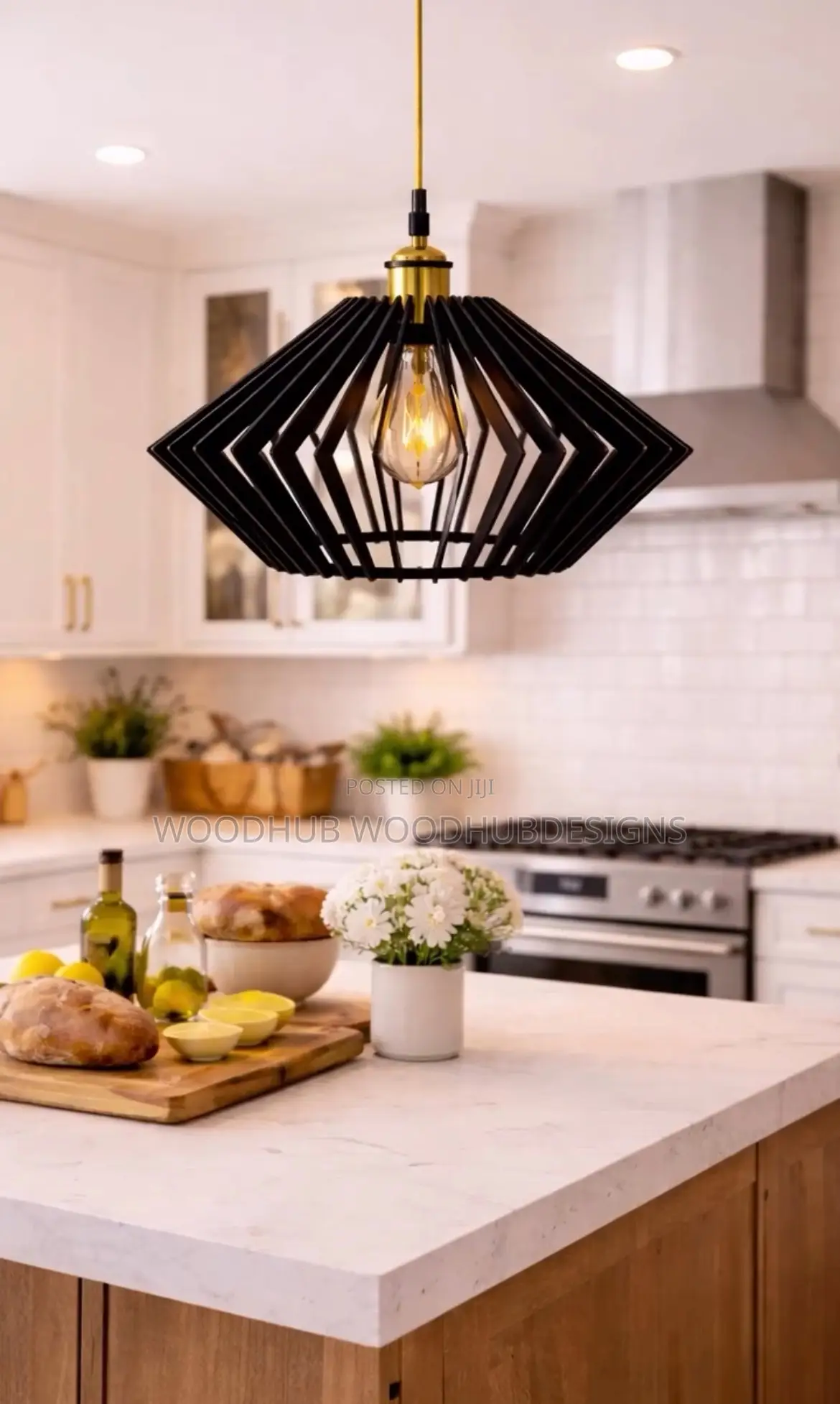 Blkrown -Wooden Pendant Lamp (Custom Size and Colors on Request)