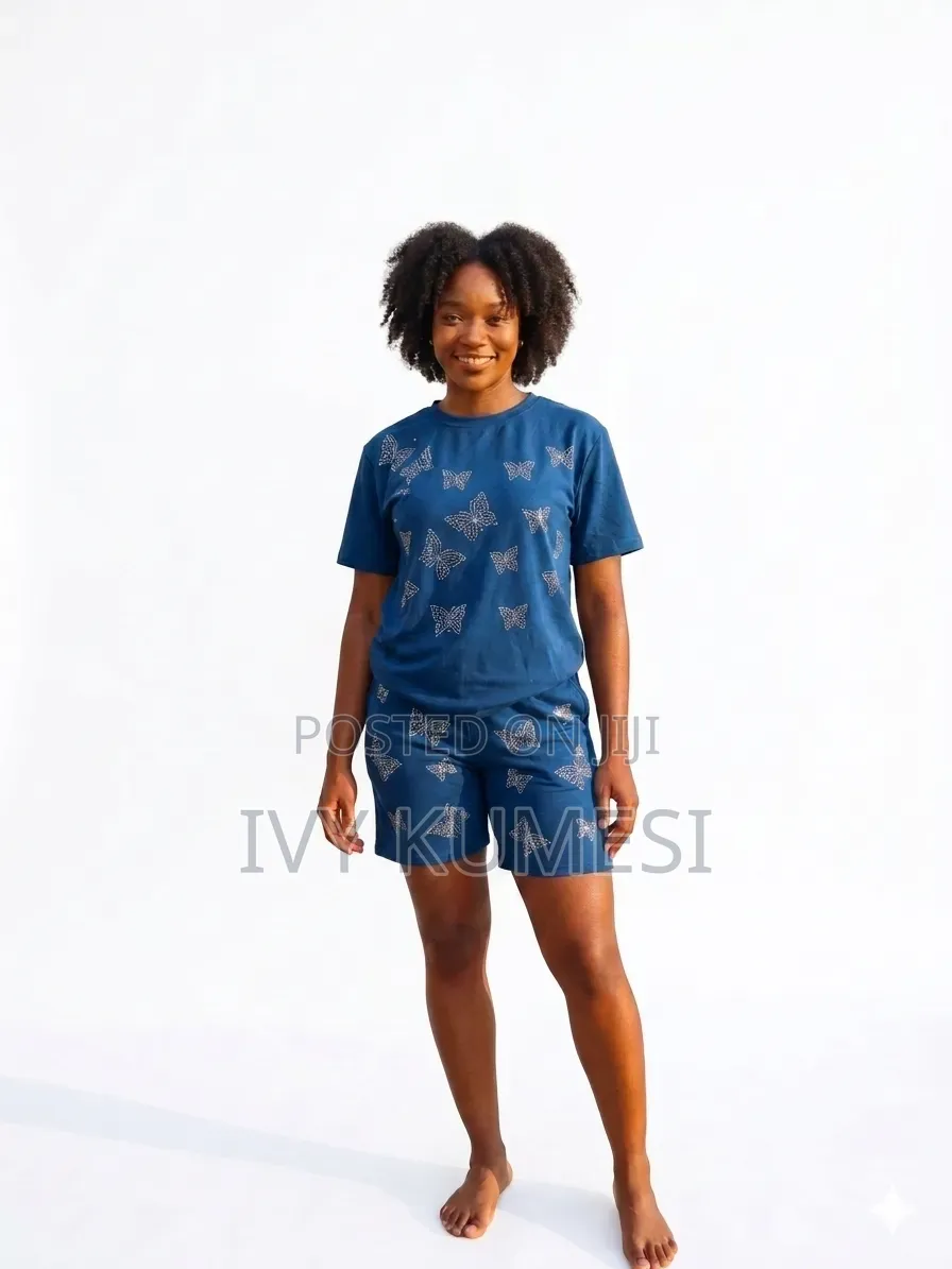 Chic Butterfly Print Lounge Set