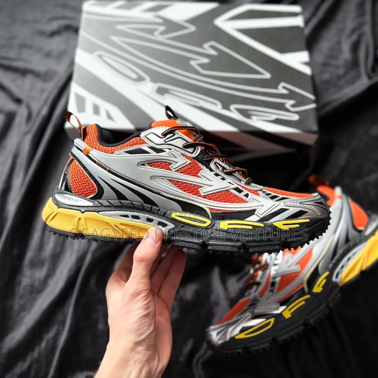 Off-White Inspired Chunky Runner Sneakers – Orange Edition