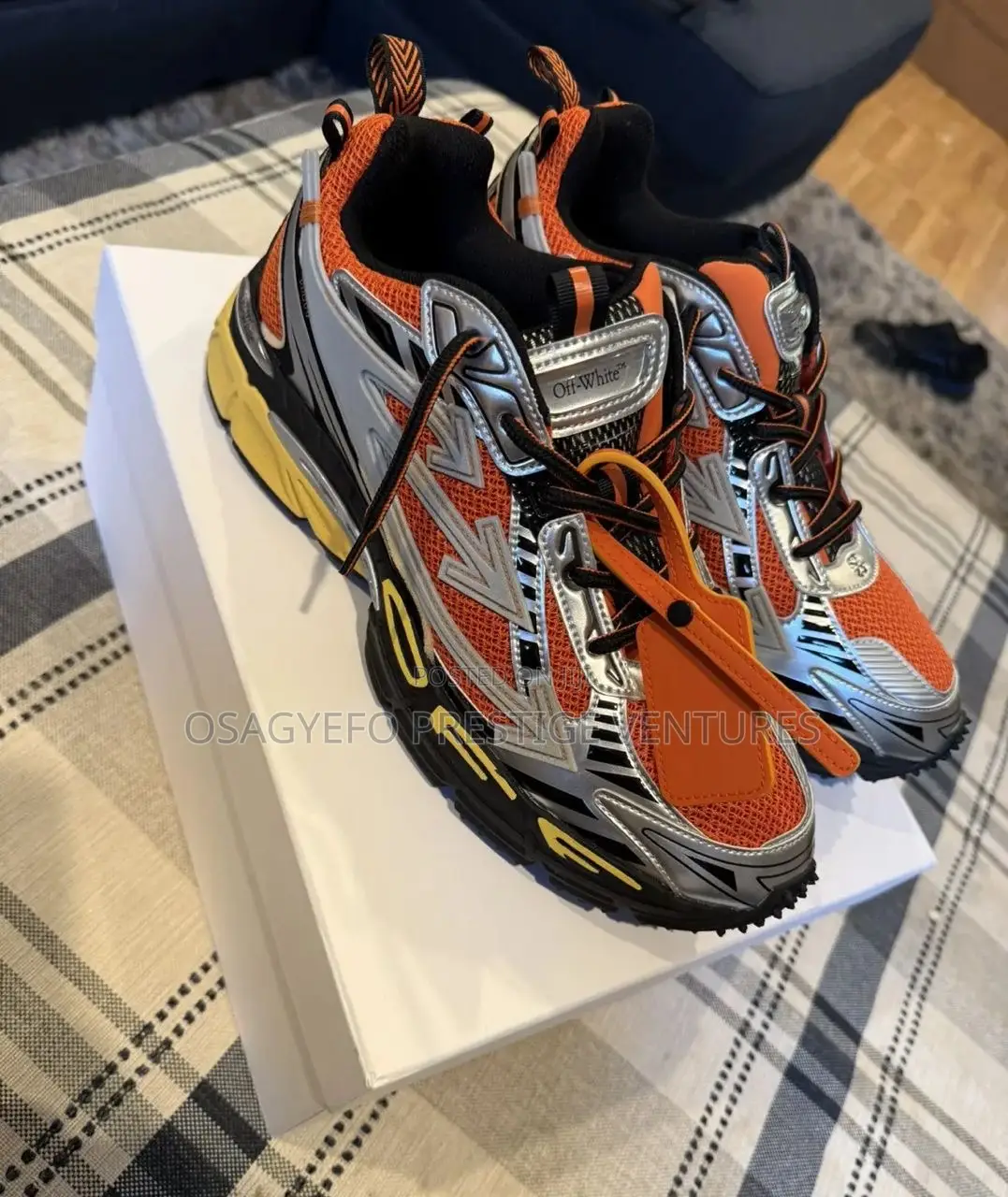 Off-White Inspired Chunky Runner Sneakers – Orange Edition