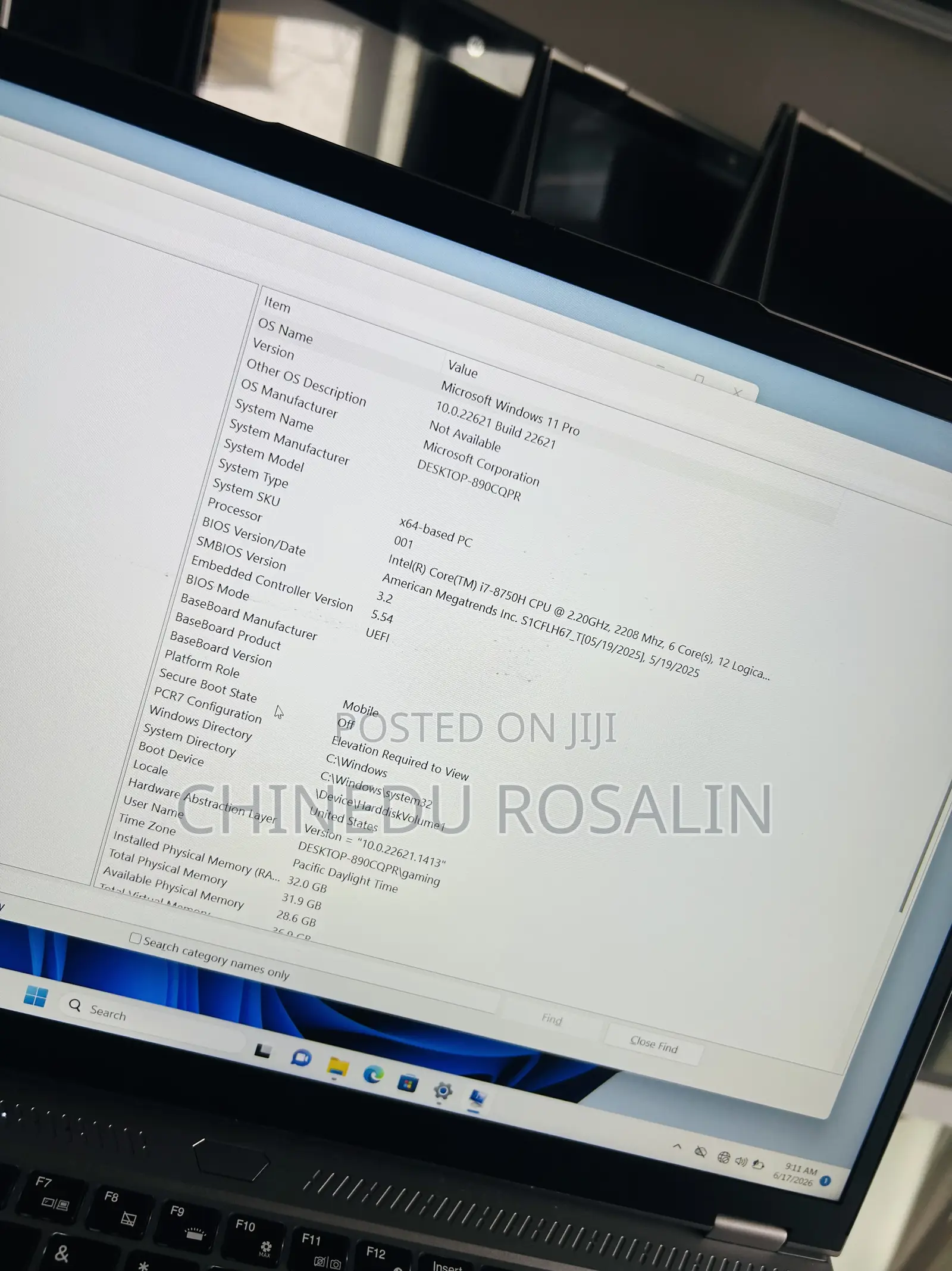 Laptop 32GB Intel Core i7 SSD 512GB