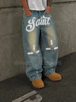 Men's Vintage Casual Loose Baggy Jeans Trousers