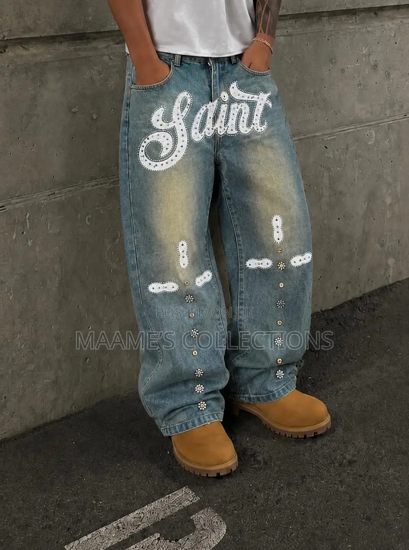 Men's Vintage Casual Loose Baggy Jeans Trousers