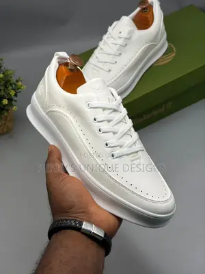 Premium All-White Timberland Stylish Leather Lace-Up Sneakers