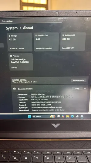 Laptop HP Victus 15 8GB Intel Core i5 SSD 500GB