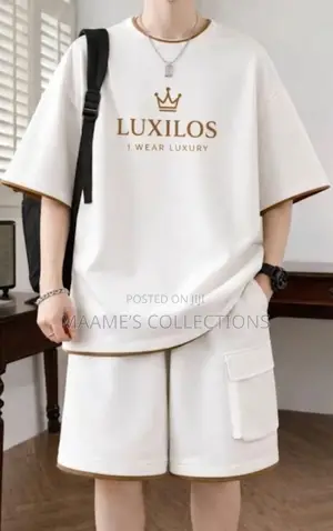 Casual Fashion 2pcs Set Short Sleeve Shirt and Short Pants for Men
