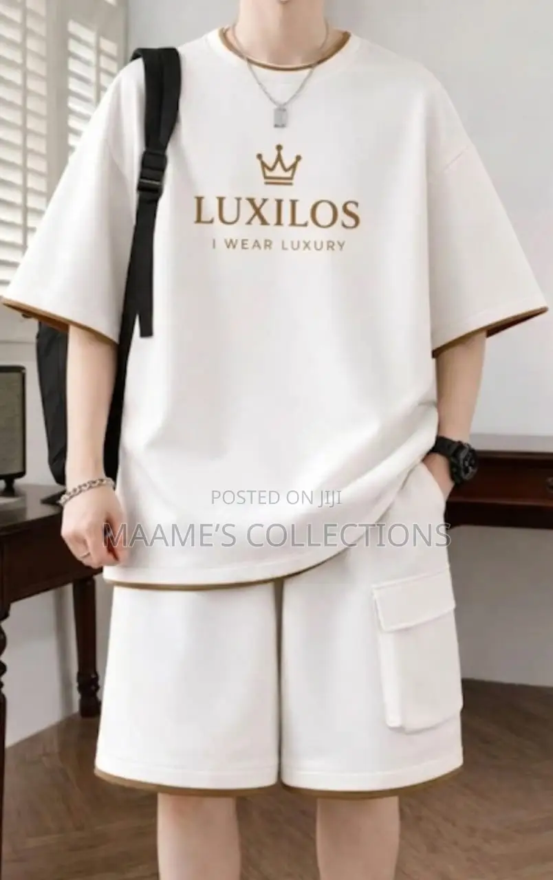 Casual Fashion 2pcs Set Short Sleeve Shirt and Short Pants for Men