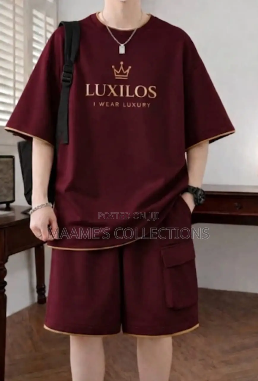 Casual Fashion 2pcs Set Short Sleeve Shirt and Short Pants for Men