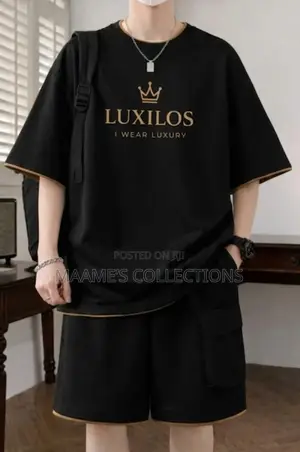 Casual Fashion 2pcs Set Short Sleeve Shirt and Short Pants for Men