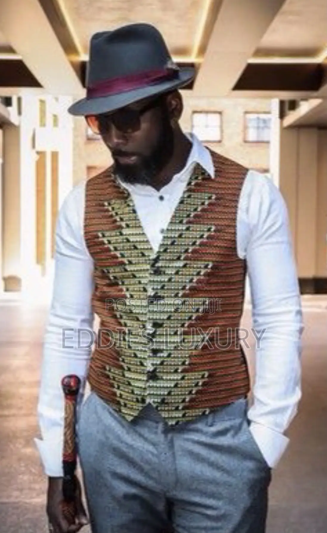 Original African Print Vest for Men