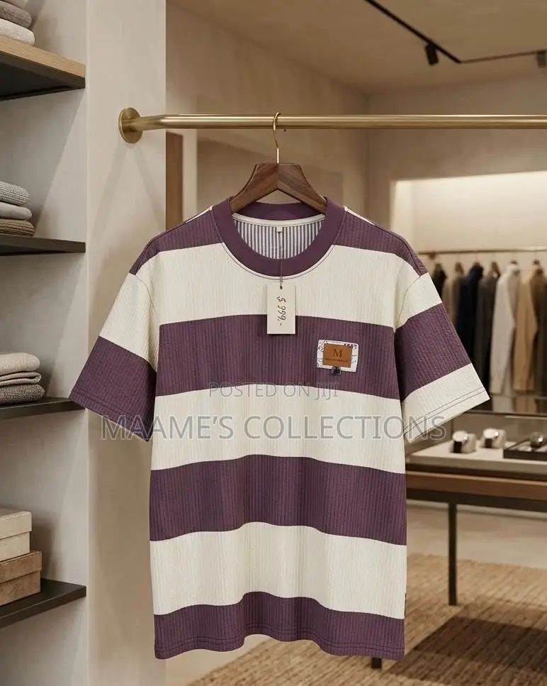 Men's Comfortable Soft and Casual Digital Print Striped T- Shirts