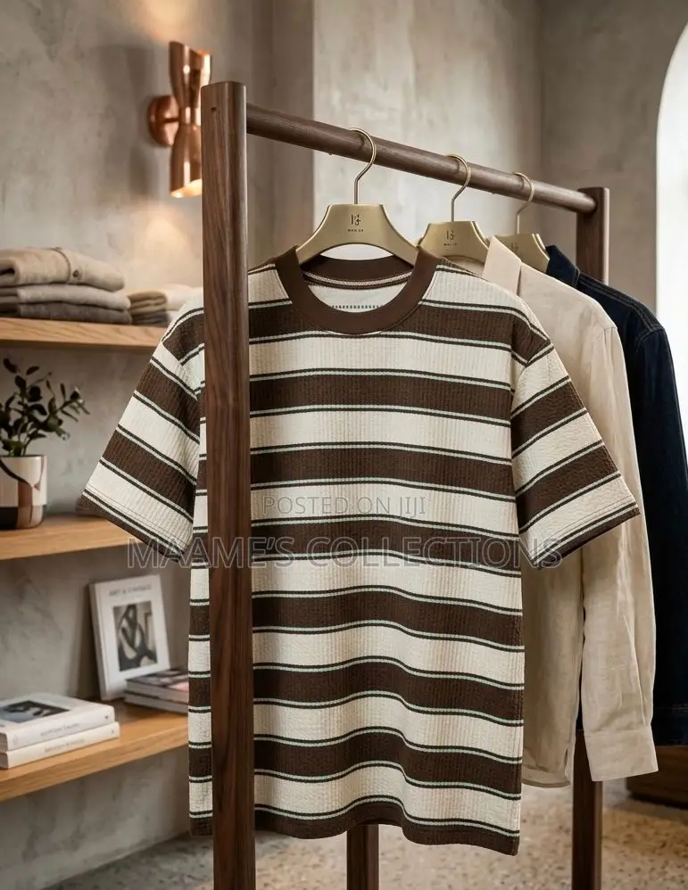 Men's Comfortable Soft and Casual Digital Print Striped T- Shirts