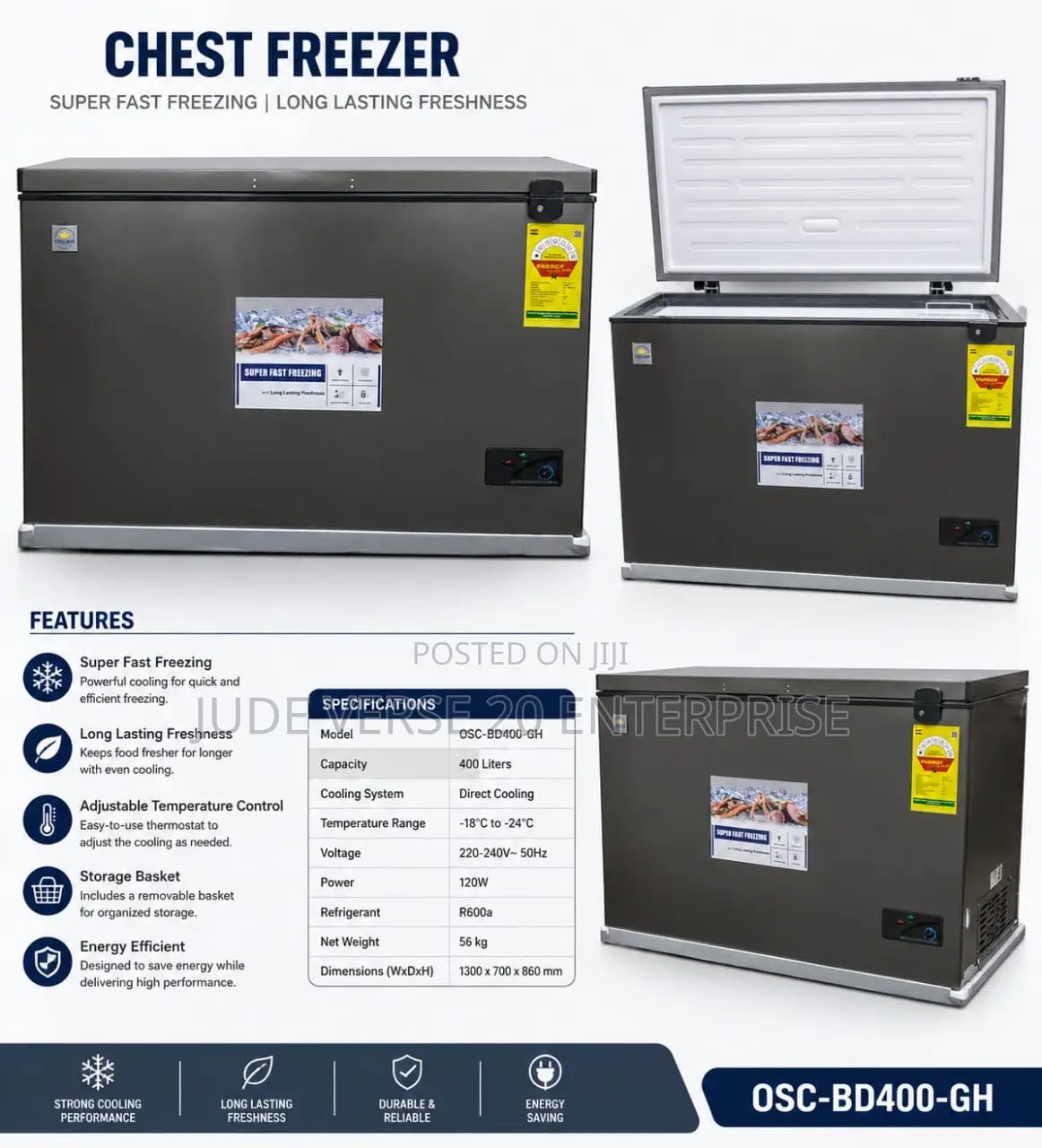 Oscar Chest Freezer 400l