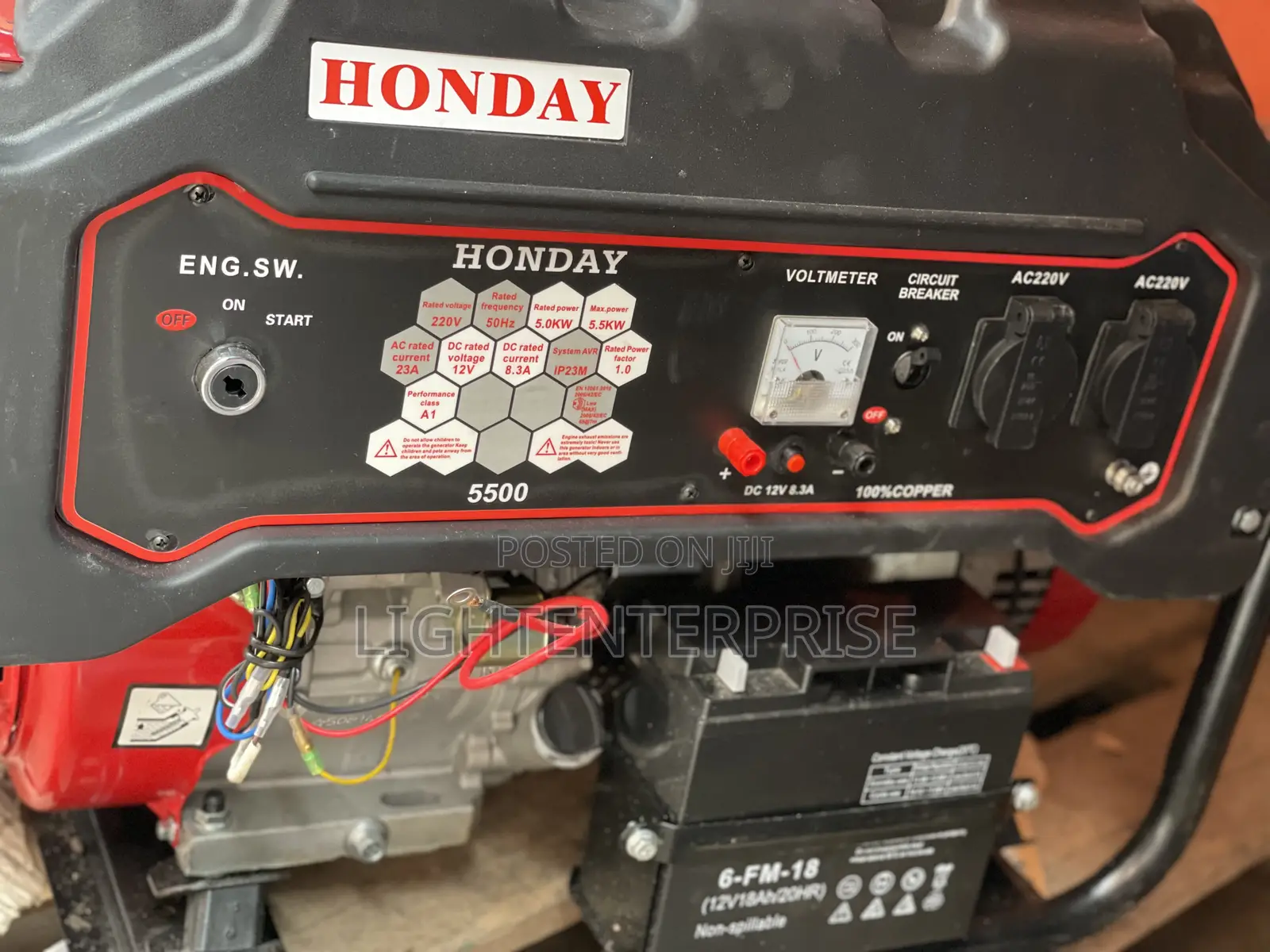 Honday 5.5kva Key Start Petrol Generator – 5500w, 13hp