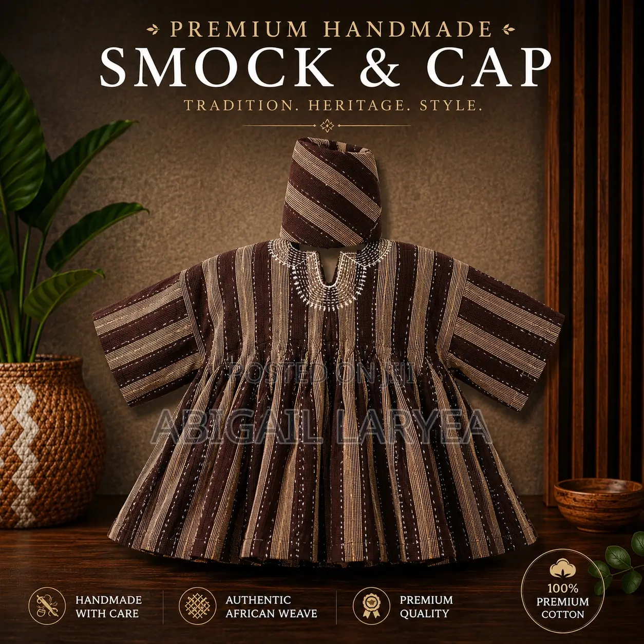 Premium Handmade Smock With Cap