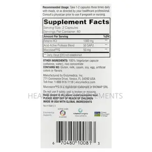 Enzymedica, Fast-acting Betaine Hcl, 120 Veg Capsules