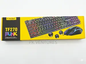 Tf270 Retro Punk Rainbow Keyboard and Mouse Set