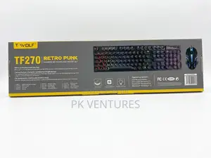 Tf270 Retro Punk Rainbow Keyboard and Mouse Set