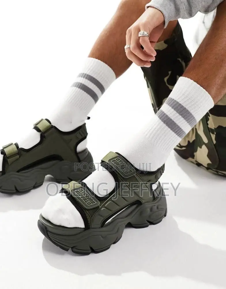 Original Buffalo Binary Track Sandals Green/Black