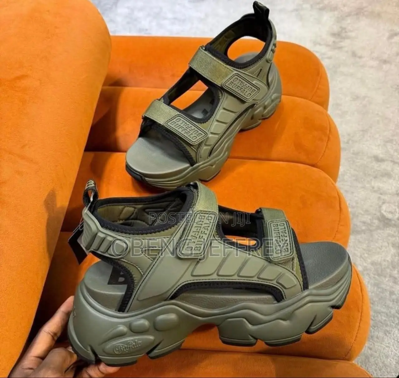 Original Buffalo Binary Track Sandals Green/Black