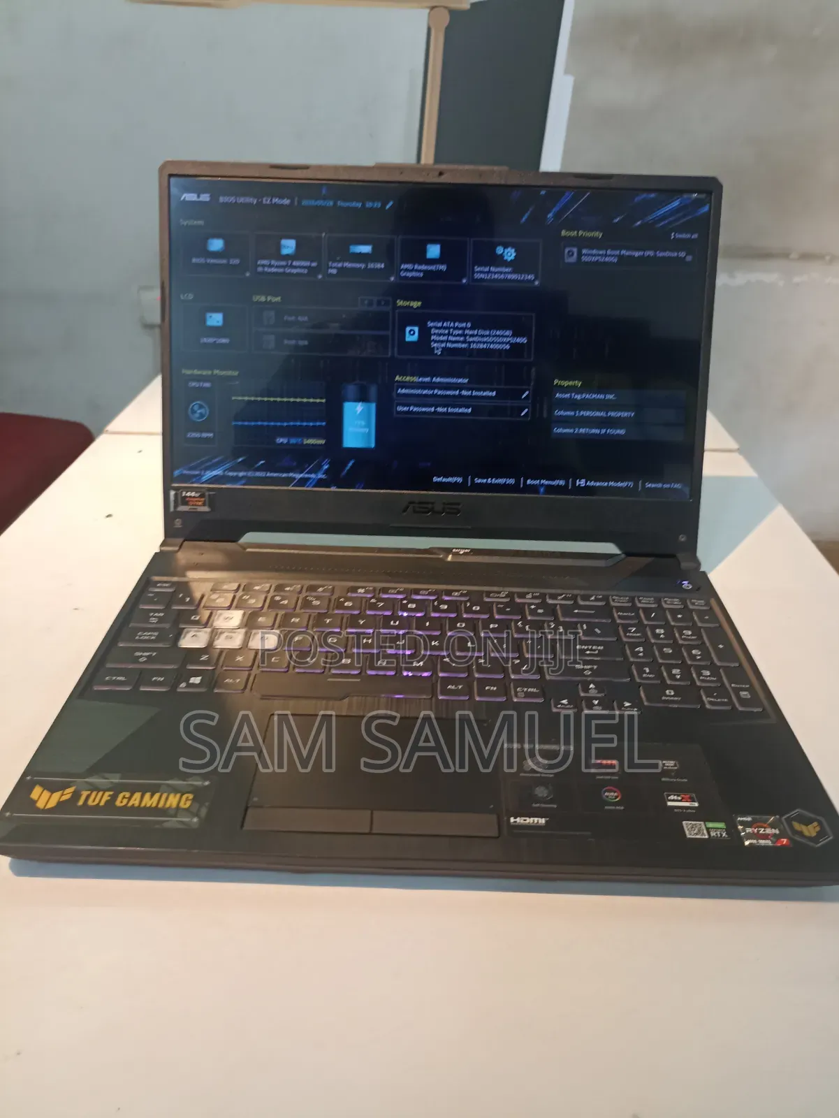 Laptop Asus TUF Gaming A15 16GB AMD Ryzen 7 SSD 256GB