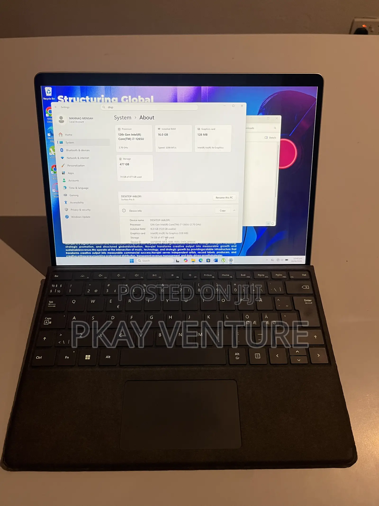 Laptop Microsoft Surface Pro 9 16GB Intel Core i7 SSD 512GB