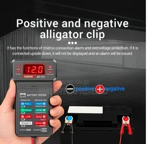 12v Car Battery Tester With Led Indicator + Alligator Clips