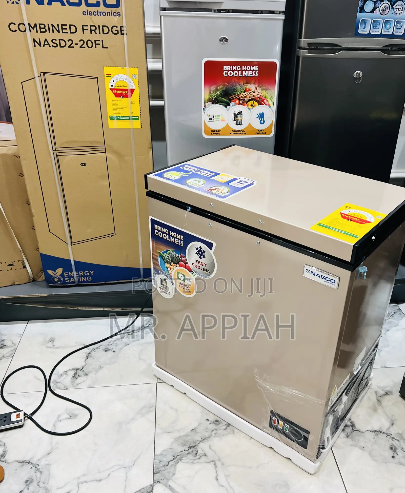 Get Durable Nasco Single Door Chest Freezer(Gold)150liters