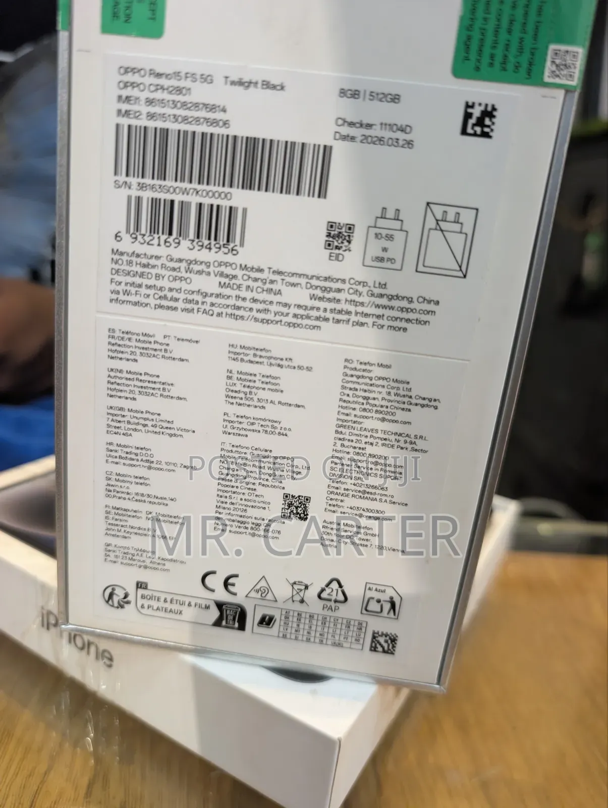New Oppo Reno15 F 5G 512 GB Black