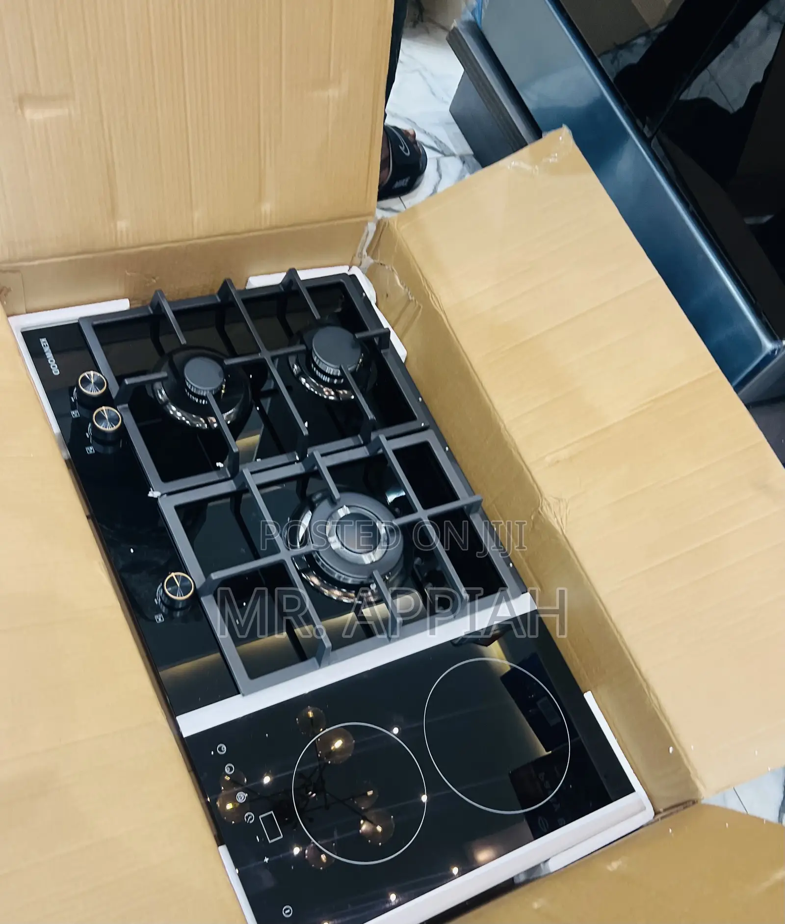 Classic Kenwood 90cm 3 + 2 Electric Tempered Glass Hob(Black) Glass 