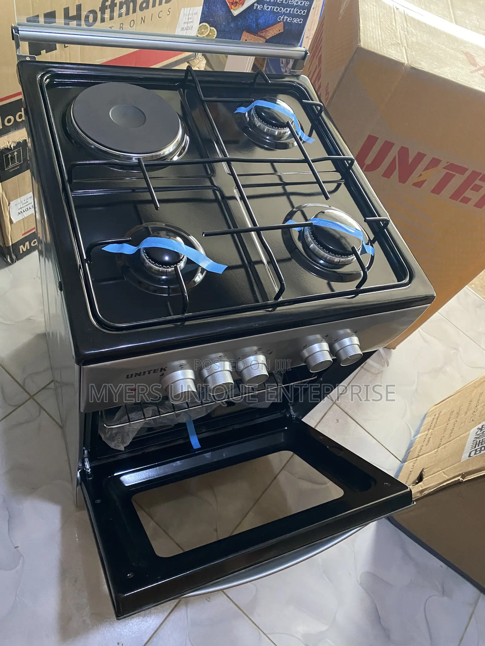 Unitek 3 Burner Gas+1 Electric Plate(Oven+Grill)