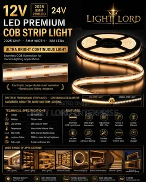 Smooter Cob Led Strip10meters 220v/240v/12v/24v