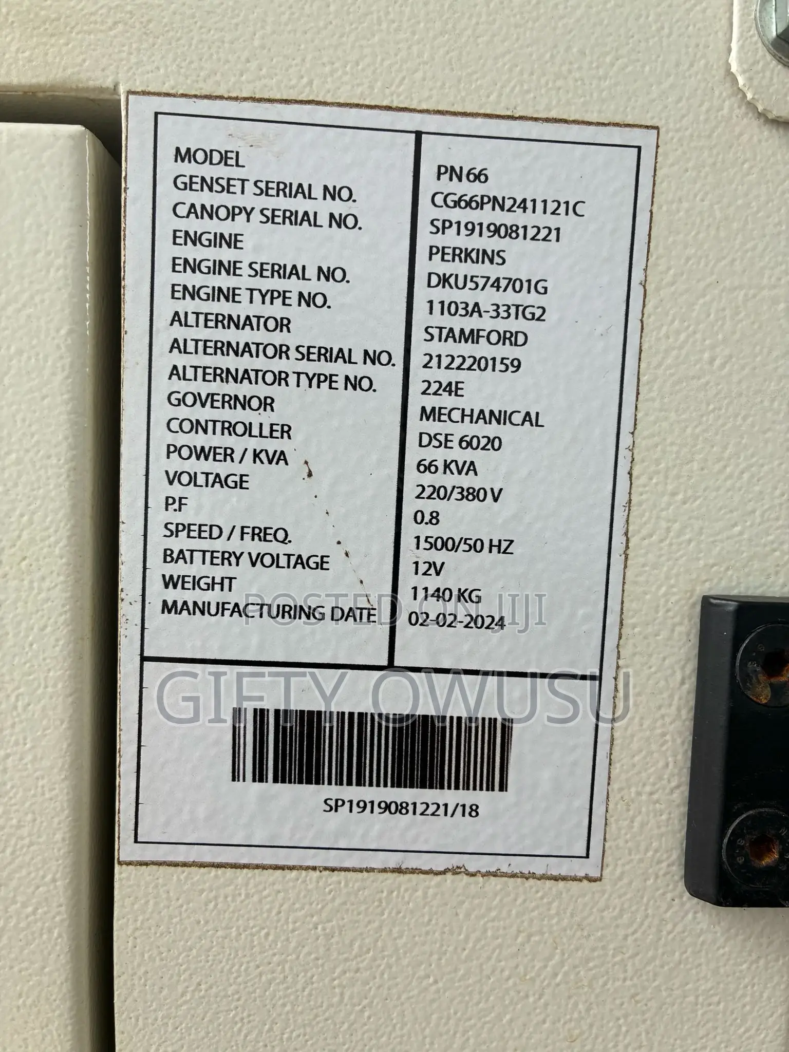 Perkins Generator for Sale