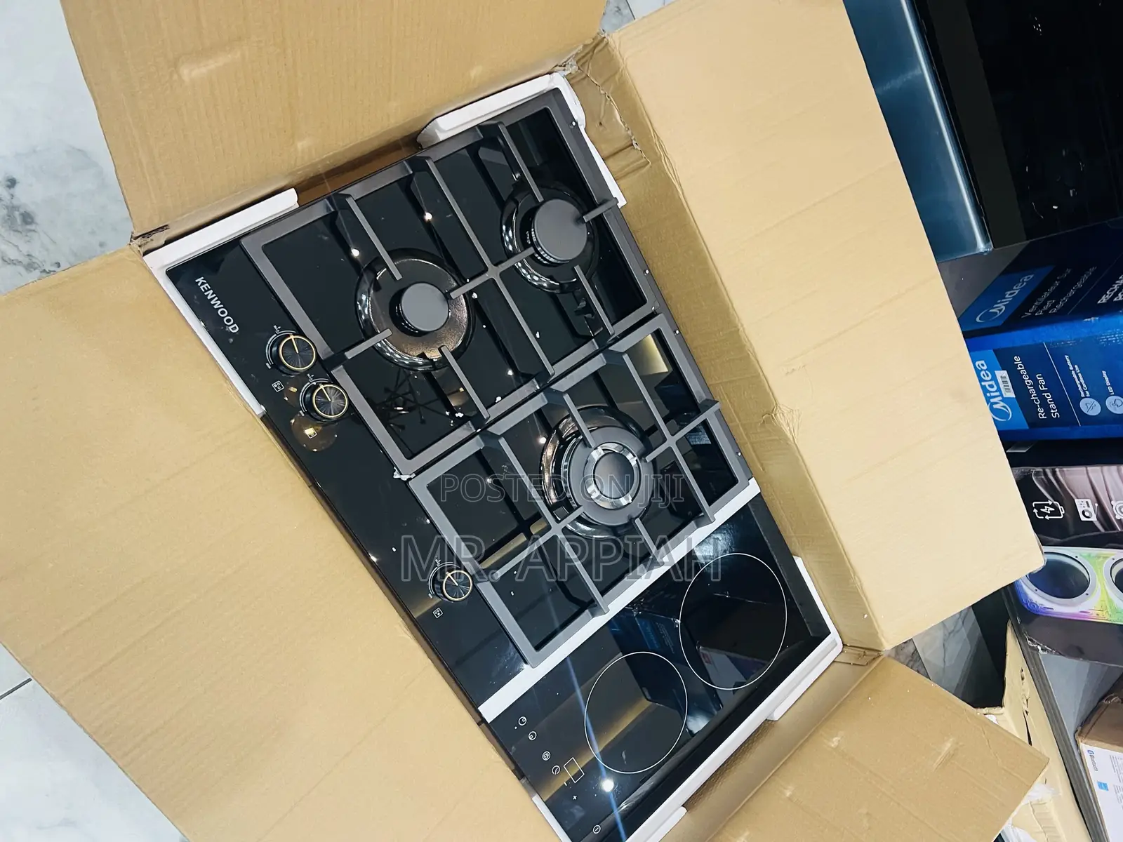 Super Sleek Kenwood 90cm 2 Electric + 4 Gas Hob(Black) 