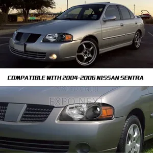 Nissan Sentra 2004 - 2006 Halogen Headlight Black
