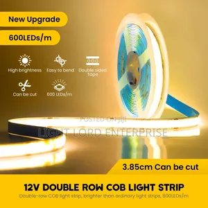 600leds Cob Strip Light 12v/24v 10meters