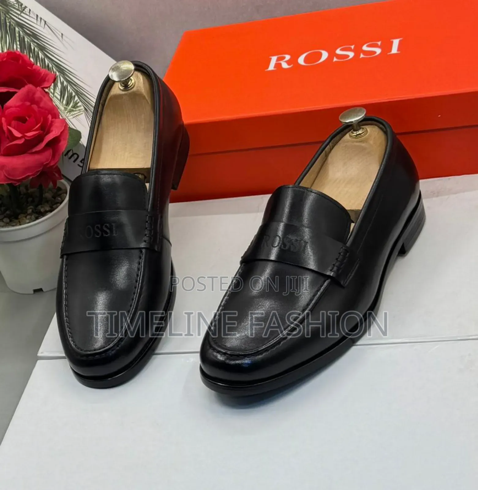 Brand New Rossi Business Casual Men's Shoes Size 39 -46 Black