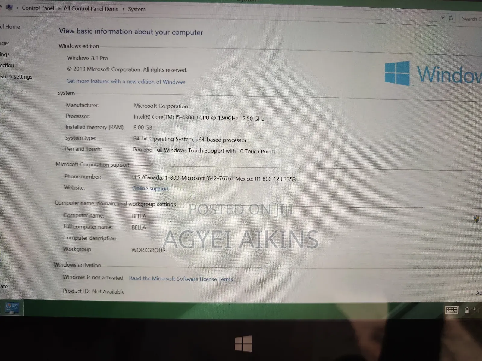 Laptop Microsoft Surface 2 8GB Intel Core i5 SSD 256GB