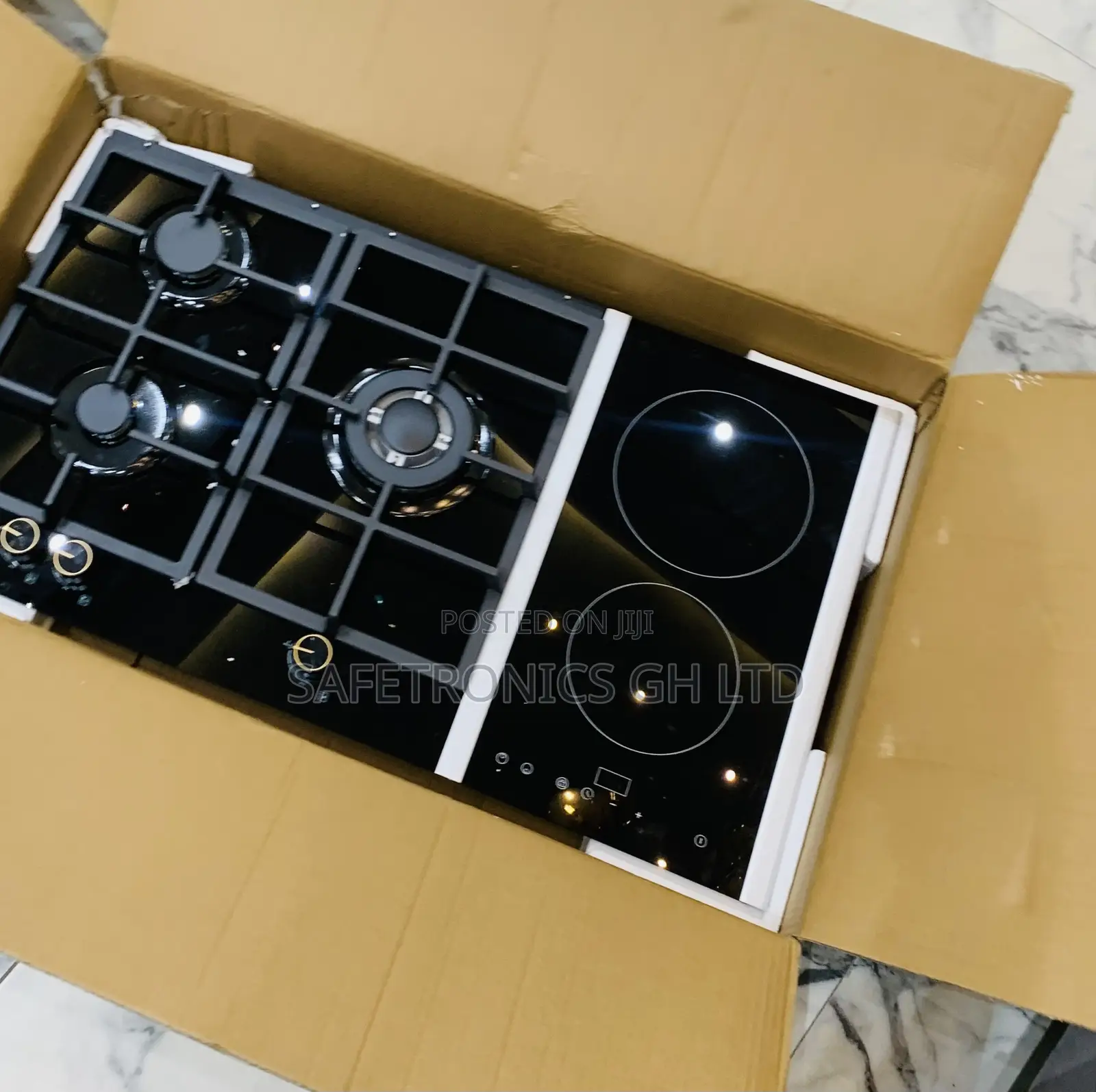 Accurate Black Kenwood 3+2 Dual Fuel Built-in Cooker Hob