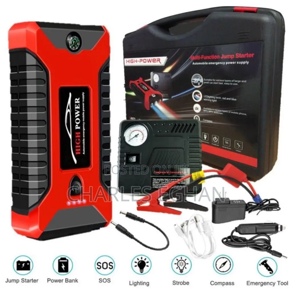 High-Power Multi-Function Jump Starter Air Compressor Kit