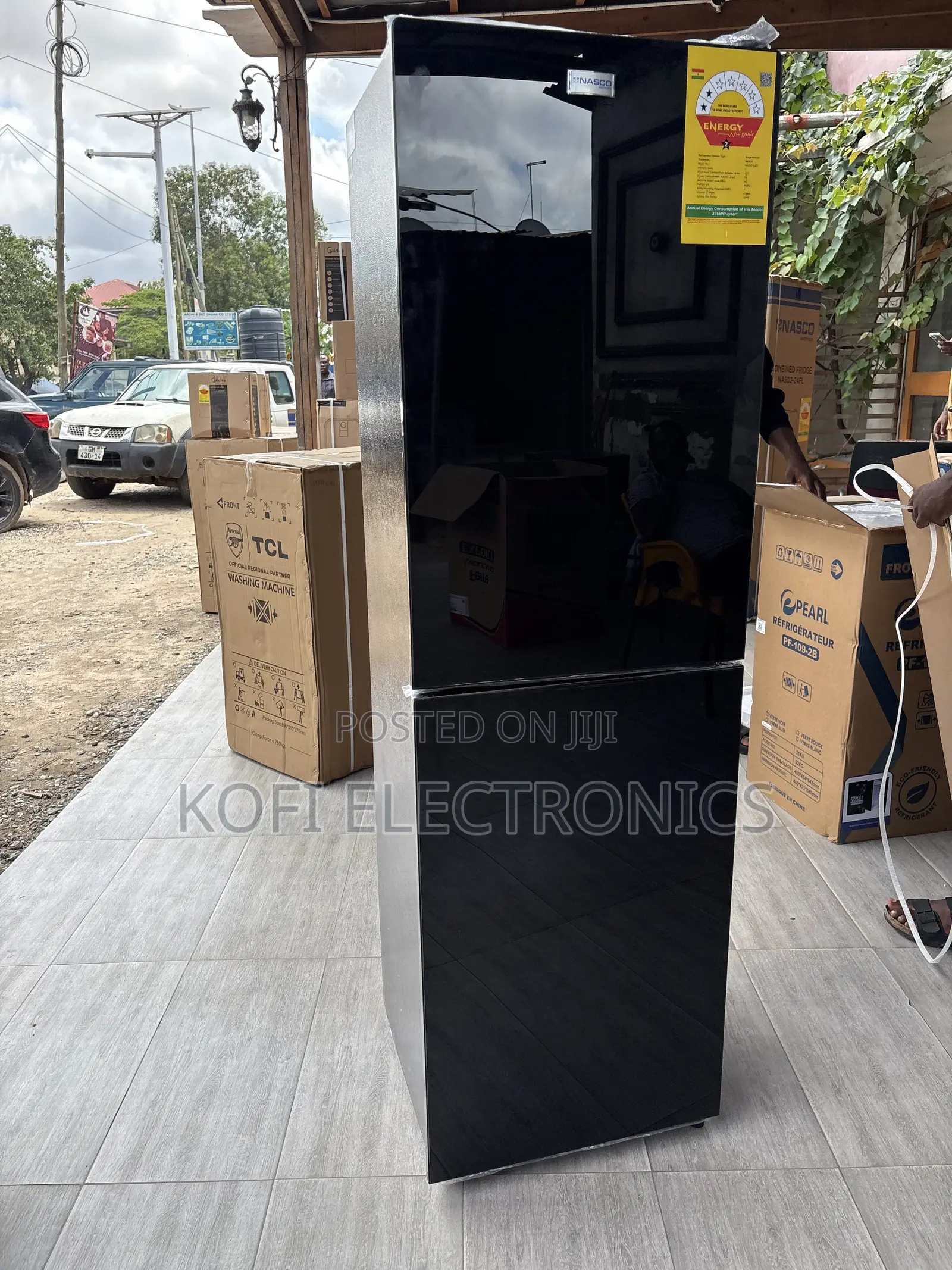A Mirror Designed Nasco Double Door Fridge Bottom Freezer - 196 Litres