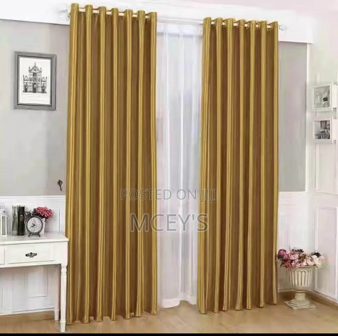 Gold Sunblock Curtains 2 in 1