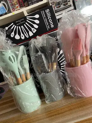 Complete Kitchen Utensils Set 12pcs Silicone + Bucket Organizer