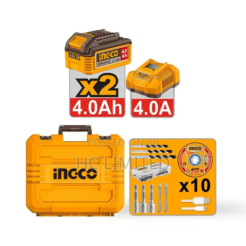 Ingco Cordless 5 PCS Combo Kit - Cosli250692