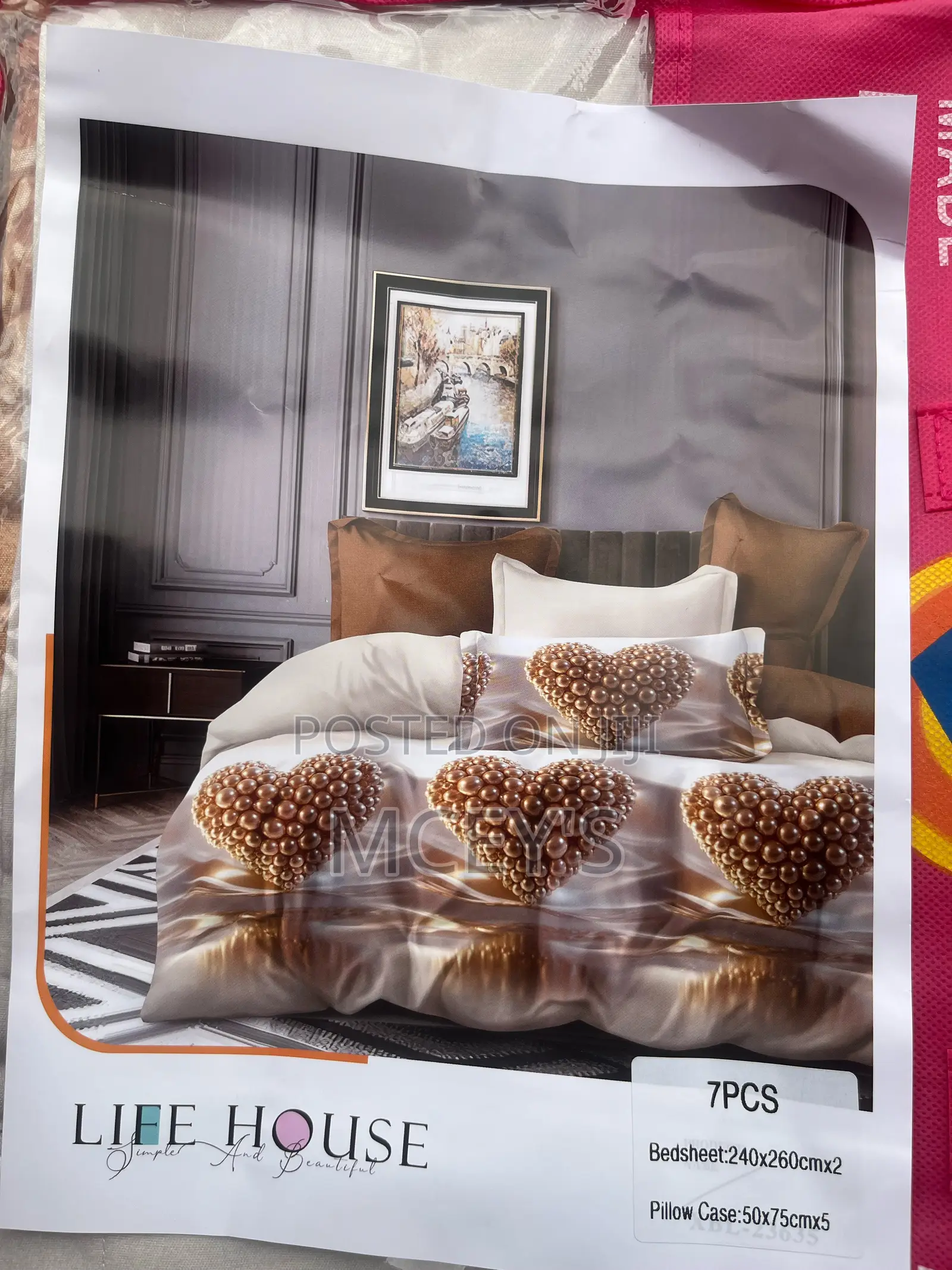 Super King Size Love 2 Different Bedsheets 5 Pillowcases
