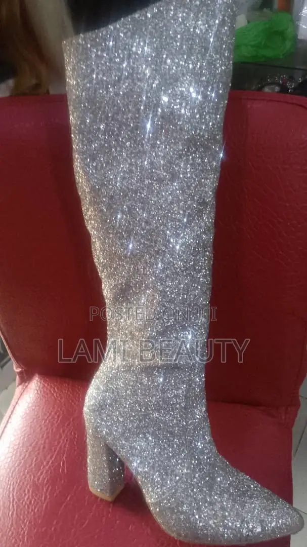 Sliver Shiny Plat Form Mini Boots