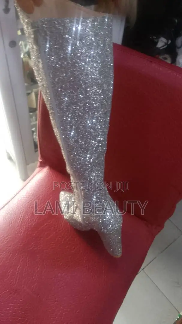 Sliver Shiny Plat Form Mini Boots