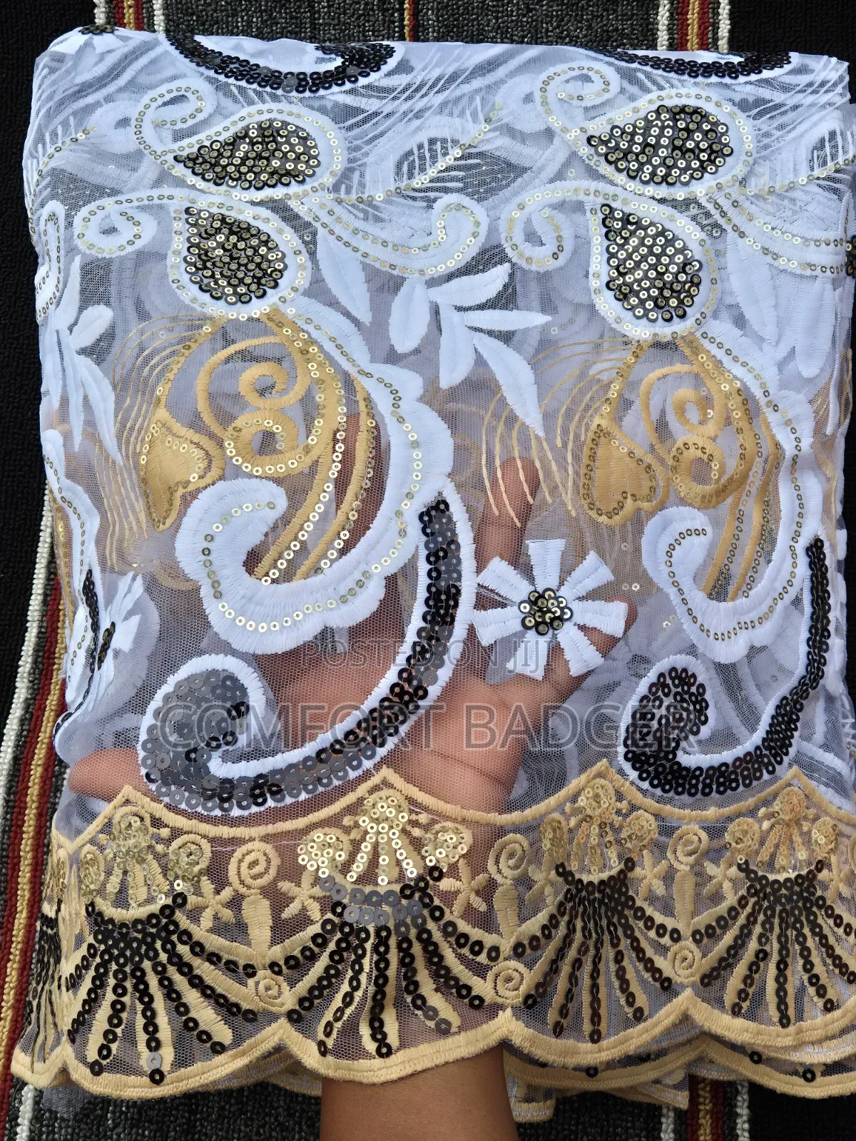 Beautiful Mesh Lace With Floral Design